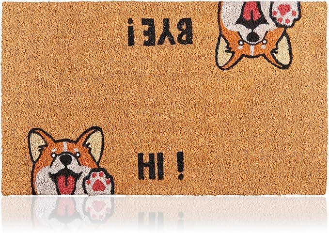 Hi-Bye Dog - 24"x36" - Coir Door Mat - Welcome Mats by AmaruDoorMats