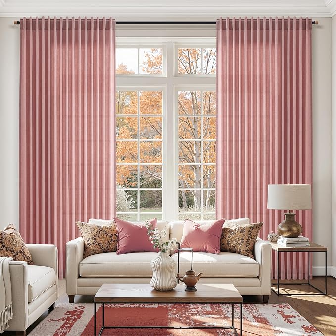 Canyon Rose Linen 112 Inch Curtains - Image 6