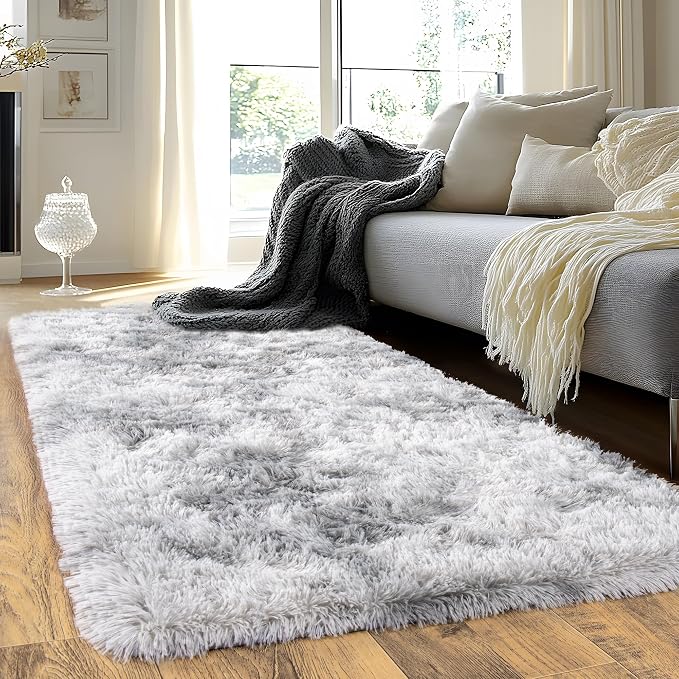 Runner Rugs for Bedroom 2x6 Rug Runners for Hallways Non Slip Soft Shag Bedside by Quntue