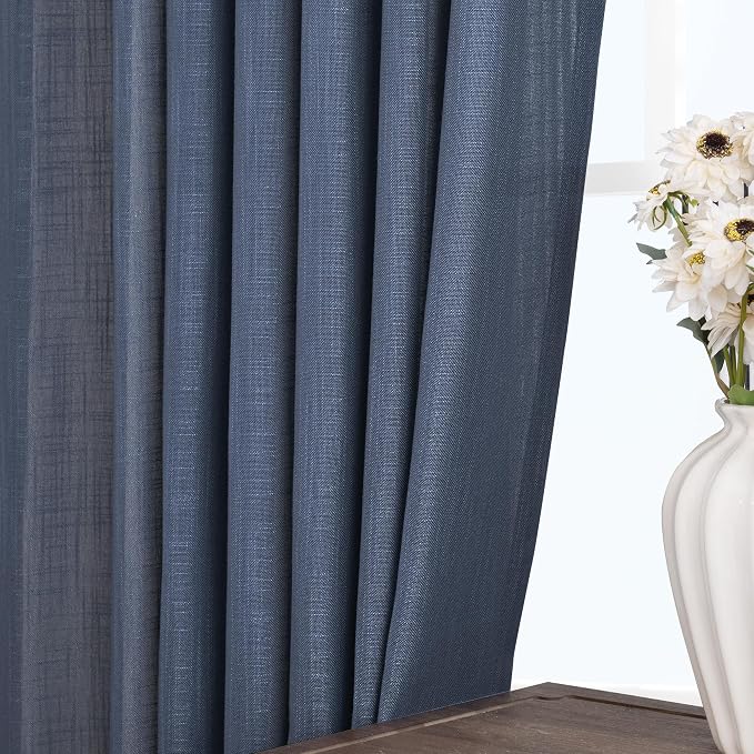 Navy Blue Curtains 90 inch Length - Image 4