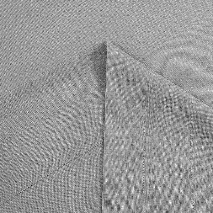 DWCN Grey Sheer Curtains Semi Transparent Voile Rod Pocket Curtains - Image 4