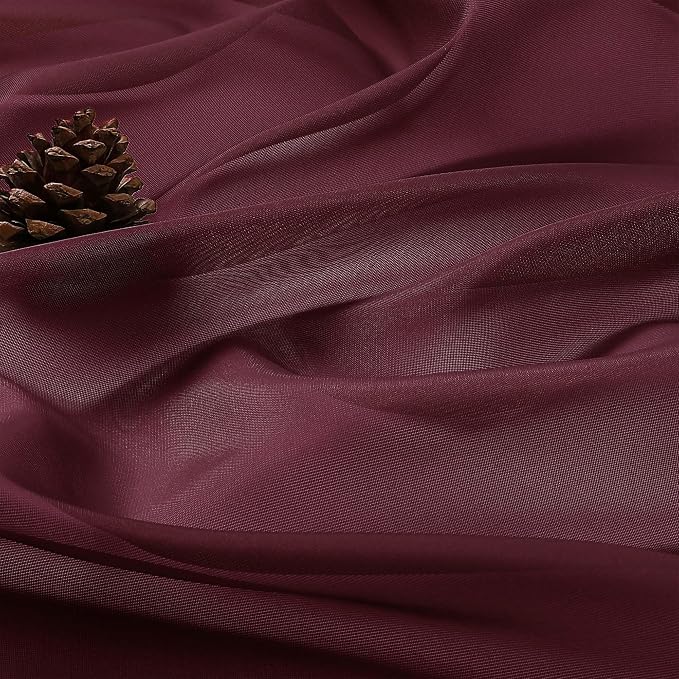 OVZME Burgundy Bedroom Curtains 96 Length - Image 5