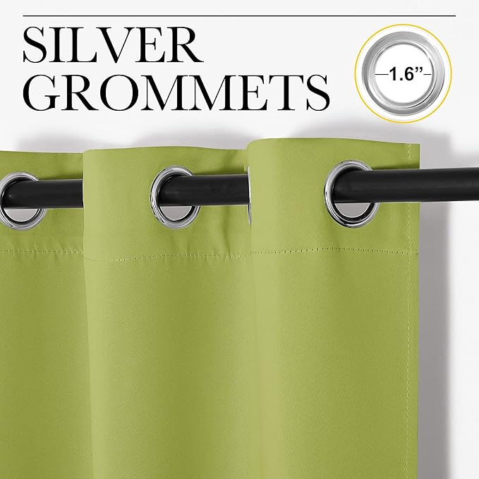 NICETOWN Fresh Green Blackout Curtains 78 inches Length - Image 2
