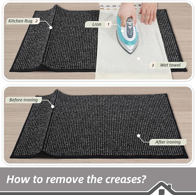BEQHAUSE Kitchen Rugs and Mats 2PCS, Non-Slip Kitchen Mats - Image 9