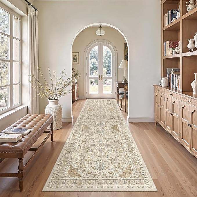 Madane Hallway Runner Rug 2'6''x10' Kitchen Runner, Non Slip Vintage Runners - Image 3