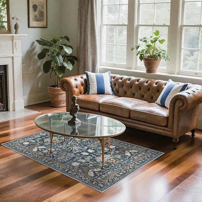 Washable 3x5 Entryway Area Rugs: Ultra Soft Low Pile Carpet by HYHAOYUNLAI