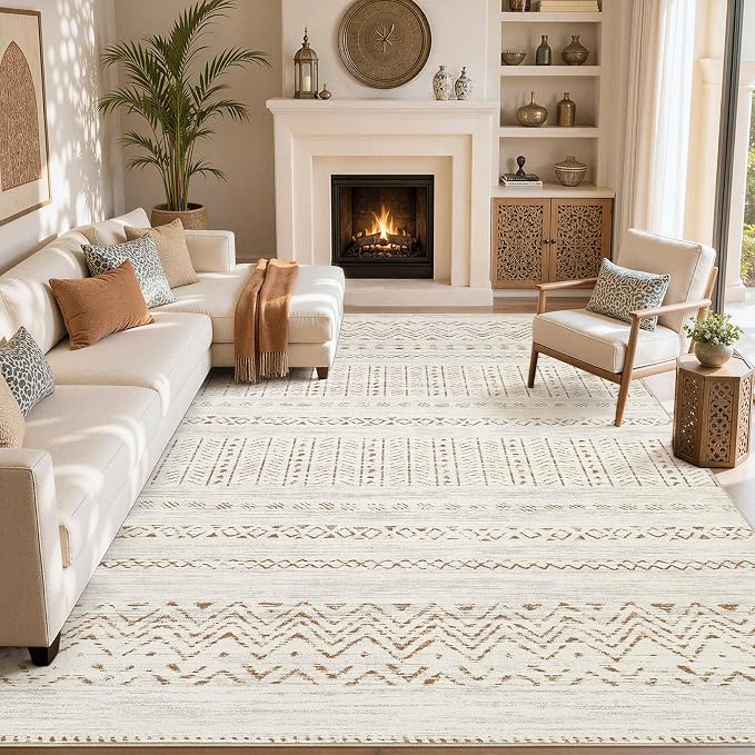 cotiled Boho 5x7 Area Rugs for Living Room: Soft Moroccan Washable Rug | Solve - Image 8