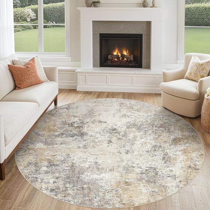 UERMEI 6ft Round Area Rug Living Room Rugs by UERMEI