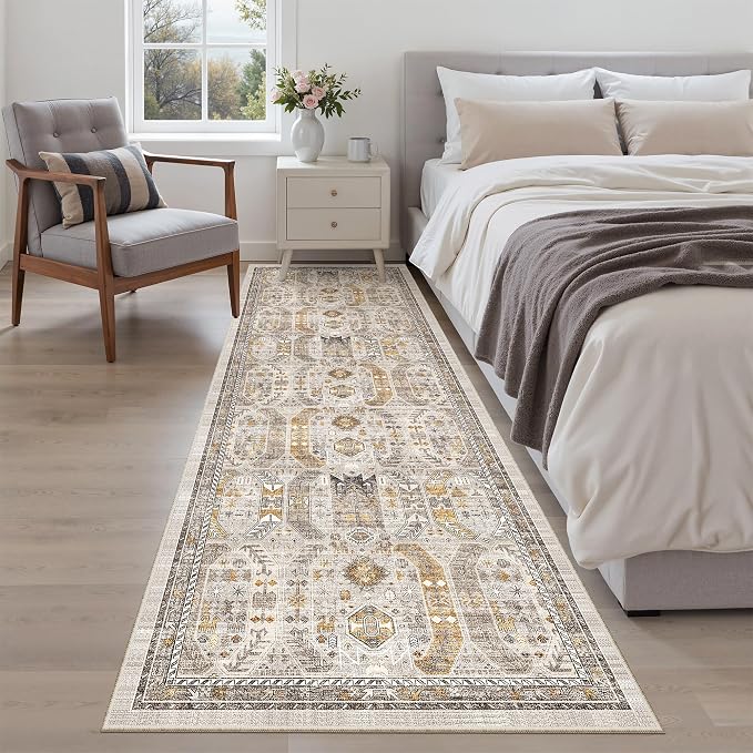Madane Runner Rug 2'6''x8' Kitchen Runner, Hallway Runner Printed Vintage - Image 4