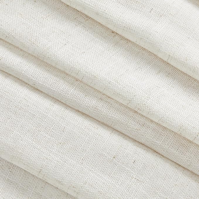 MYSKY HOME Linen Curtains for Sliding Door, Farmhouse Semi Sheer Ceiling - Image 7