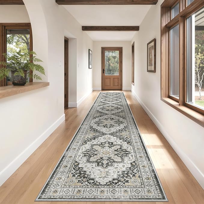 Madane Hallway Runner Rug 2'6''x14' Kitchen Runner, Non Slip Vintage Runners - Image 2
