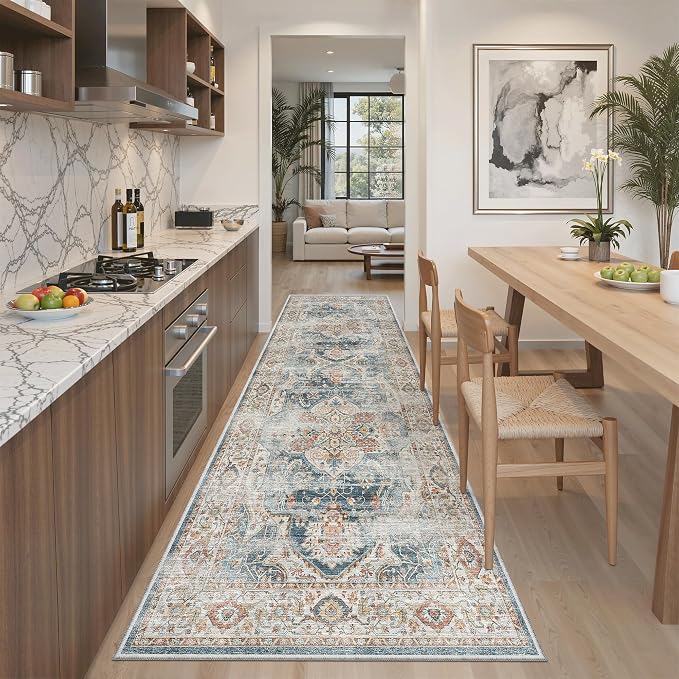 Madane Runner Rug 2'6''x8' Kitchen Runner, Hallway Runner Printed Vintage - Image 5