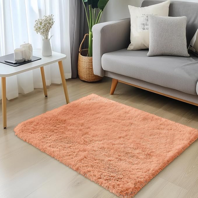 OLANLY 2x3 Machine Washable Small Bedside Rug, Soft Fluffy Shaggy Entryway - Image 3