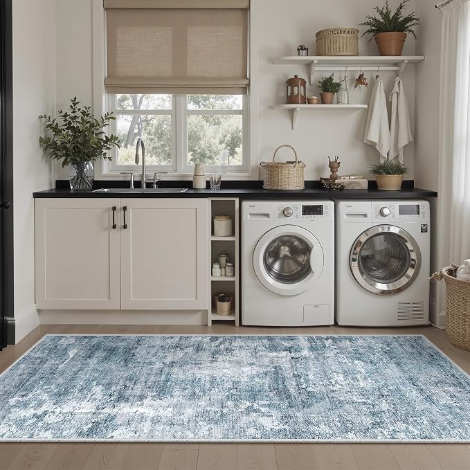 Runner Rug 2'x6' Abstract Washable Non-Slip Runner Rugs - Image 4