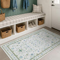 Hazo Haus Blue and Green Washable Rugs 3x6 by HazoHaus