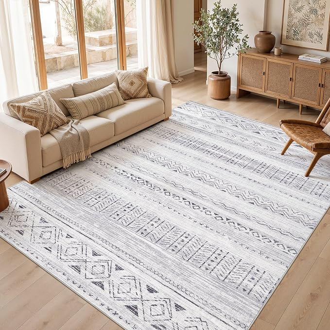 cotiled 6x9 Area Rugs for Living Room: Boho Washable Rug for Dining Room | by COTILED