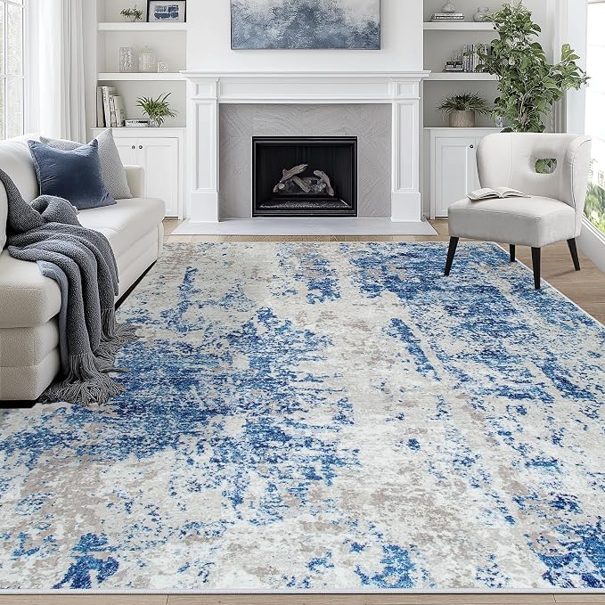 9x12 Area Rugs for Living Room Rug Washable: Abstract Large Rug for Dining Room by Aelenmu
