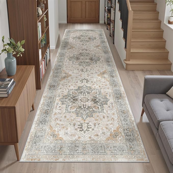 Madane Runner Rug 2'6''x8' Kitchen Runner, Hallway Runner Printed Vintage Rug - Image 4