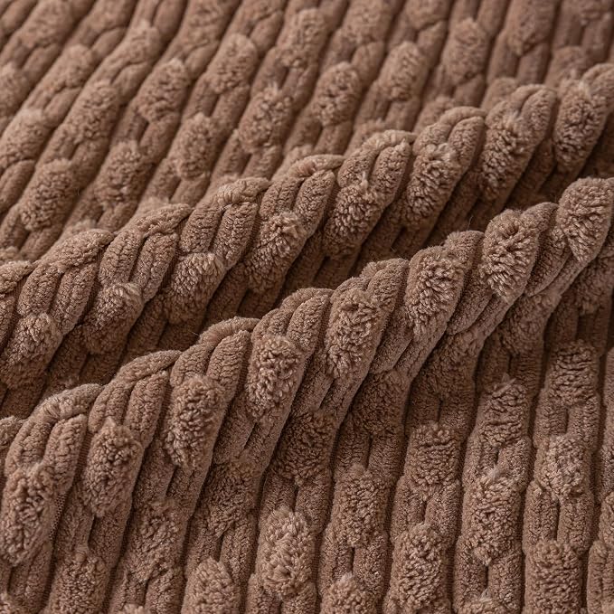 Set of 4 Beige Brown Coffee Decorative Throw Pillow Covers 16x16 Inch Corduroy - Image 7