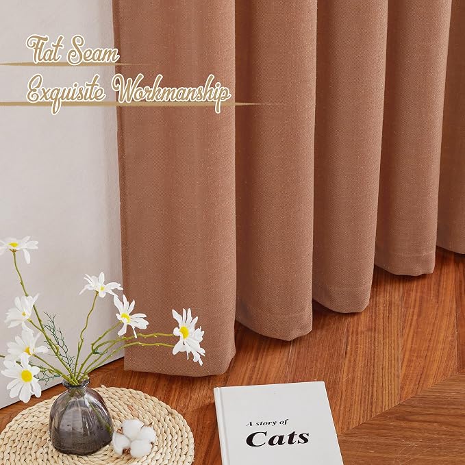 NICETOWN Linen Caramel Curtains & Drapes Privacy - Image 7