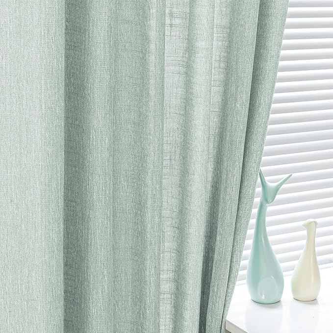 MYSKY HOME Semi Sheer Curtains for Bedroom, Kitchen Curtain Panels Cotton - Image 4