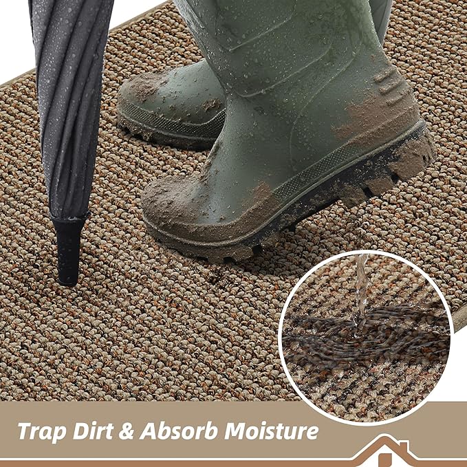 BEQHAUSE Dirt Trapper Door Mat 48" x 72", Non-Slip Washable Doormats, Low - Image 3
