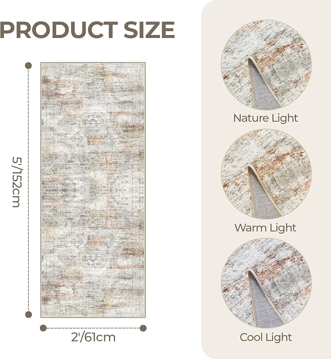 2x5 Rug Runner Washable for Entryway, Soft Bathroom Rugs - Image 2