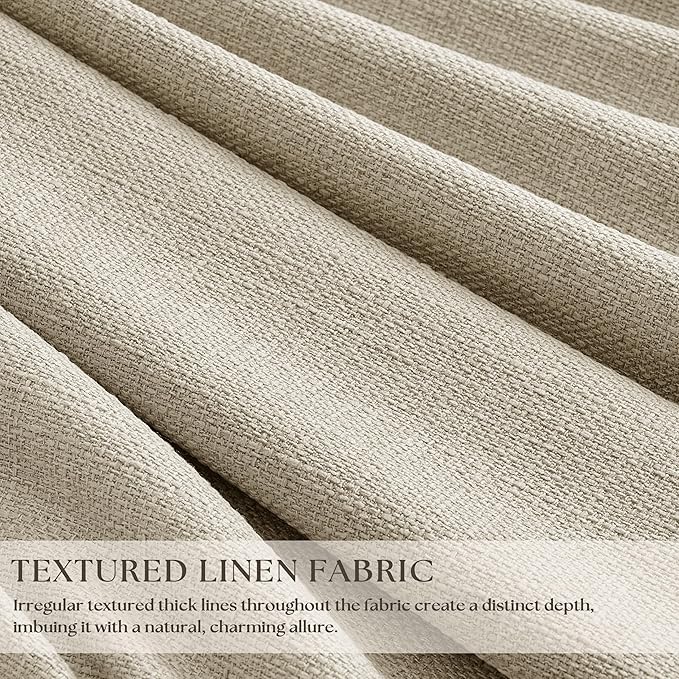 Oatmeal Extra Wide 100% Black Out 102 Inch Curtains - Image 3