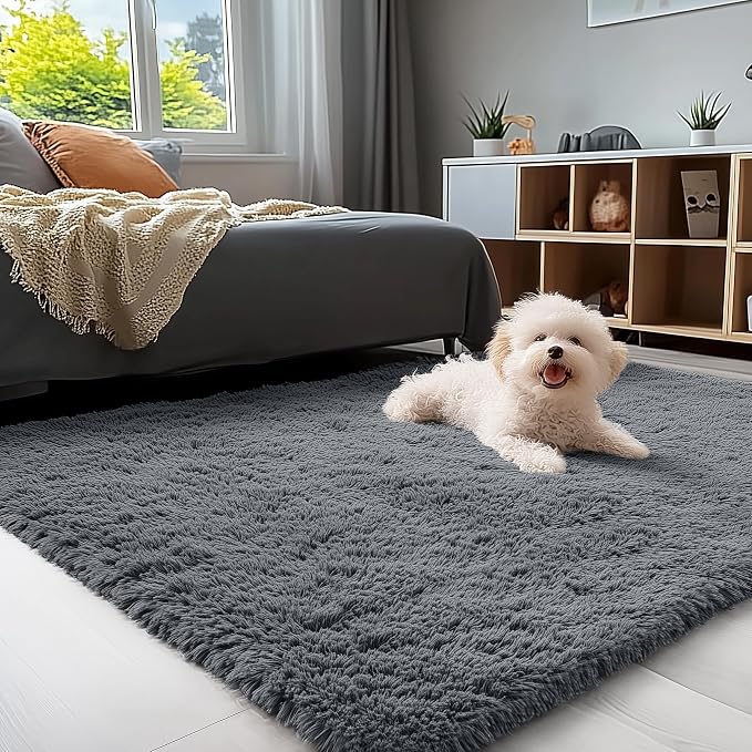 OLANLY Area Rugs for Living Room Bedroom, Machine Washable 4x5.9 ft Soft Fluffy - Image 3