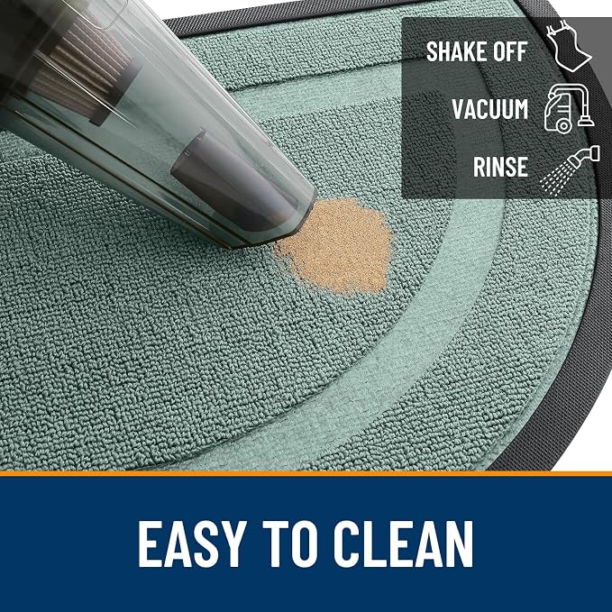 OLANLY Half Circle Front Door Mat Outside 29.5x17 All-Season Rubber Doormat | - Image 6