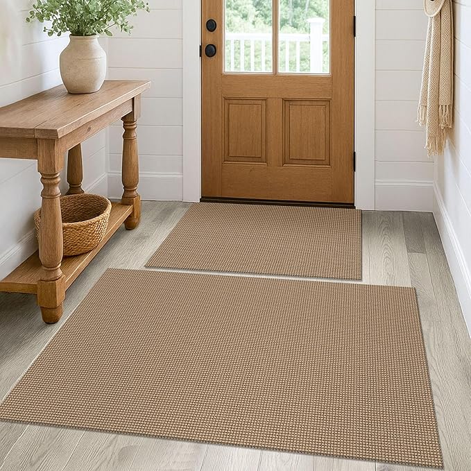 KOZYFLY Rugs for Entryway Sets of 2 Pcs 2x3 and 3x5 Washable Entry Rug Non Slip by KOZYFLY