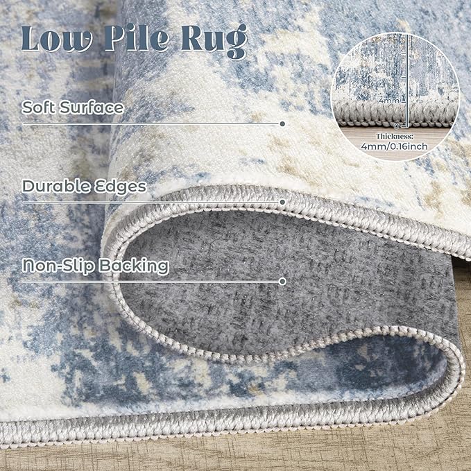 XLUEZ 5x7 Area Rugs for Living Room, Washable Modern Abstract Large Area Rug - Image 7