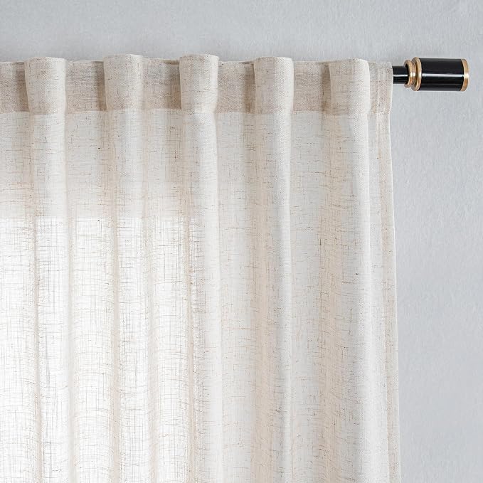 MYSKY HOME Linen Curtains 95 Inches Long - Image 7
