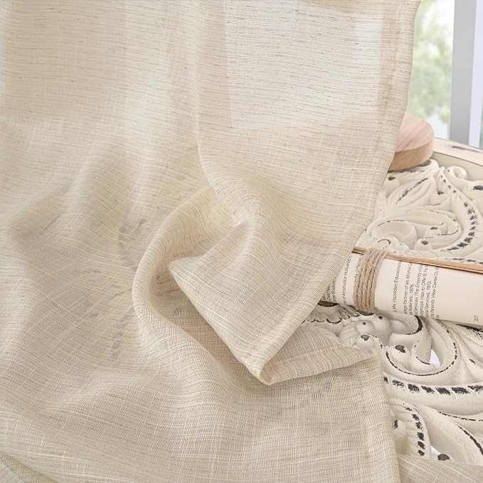 BGment Linen Curtains 84 Inch Length - Image 7