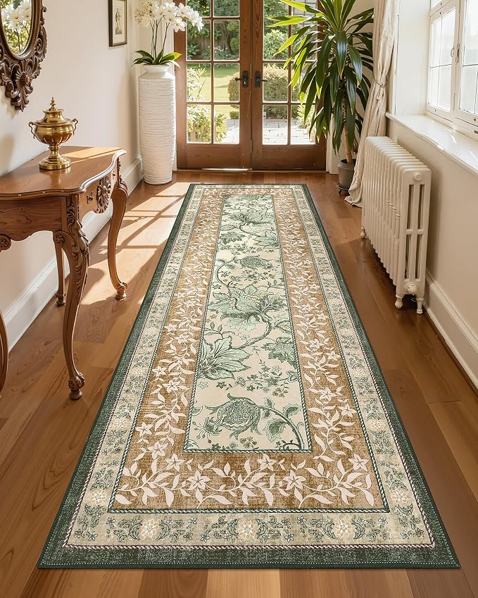 GarveeHome Terracotta Olive Sage Green 2x6 Washable Kitchen Runner Rugs Non - Image 3