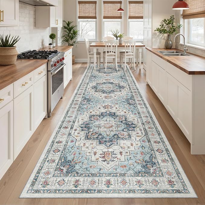 Madane Hallway Rug 3x10, Kitchen Rugs Washable Entryway Rug Vintage Kitchen - Image 2
