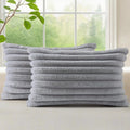 decorUhome Cozy Faux Fur Throw Pillow Covers 12x20 Set of 2 Decorative Soft by decorUhome