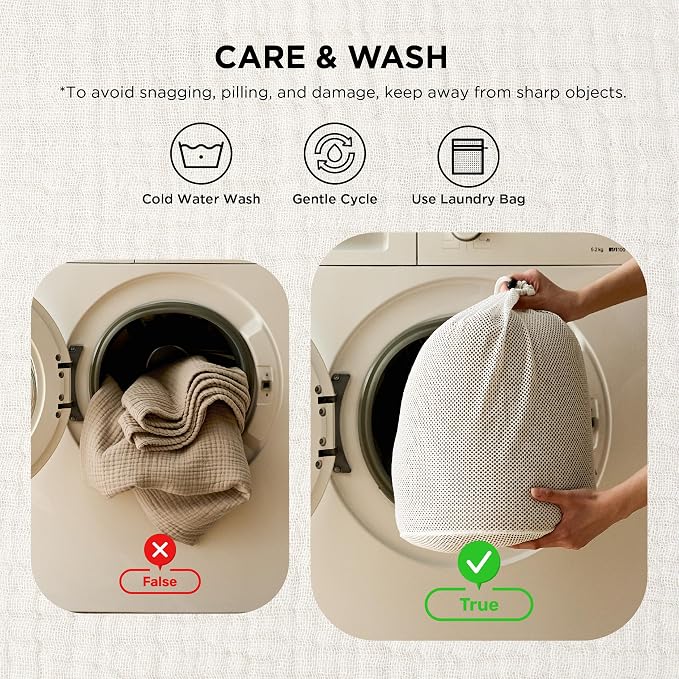 Bedsure 100% Cotton Muslin Blanket King Size - Image 6