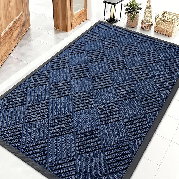 OLANLY Front Door Mat Outside Entrance 47x32, Heavy Duty Sturdy Natural Rubber by OLANLY