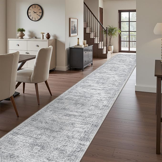 Washable Runner Rug 2.5x14, Non-Slip Long Hallway Runner by Restydon