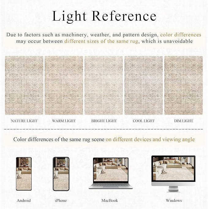 Schweek 3x10 Hallway Runners Washable Non Slip Vintage Beige Kitchen Rug | Soft - Image 6