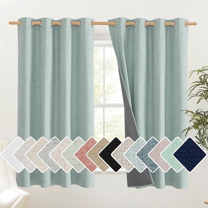 NICETOWN 100% Absolutely Blackout Linen Curtains by NICETOWN