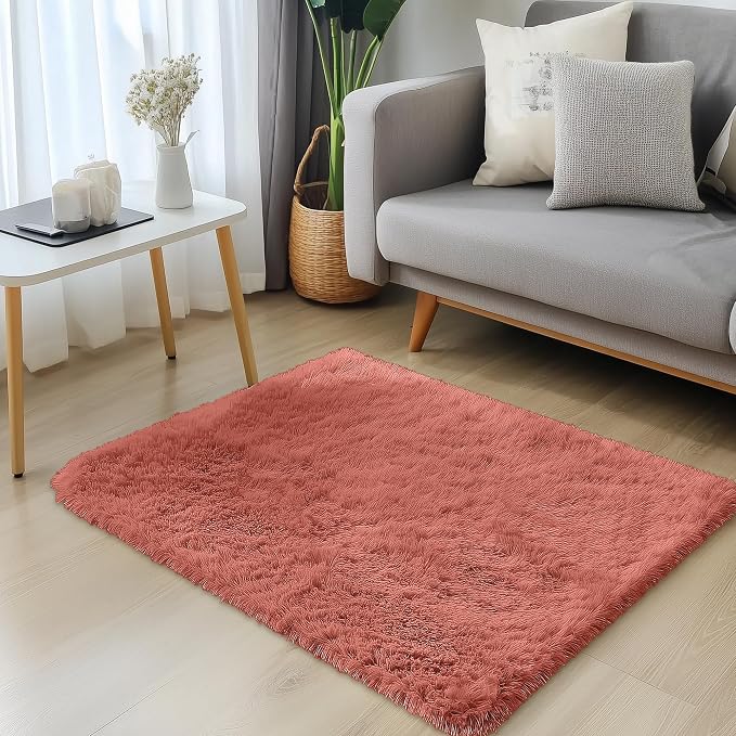 OLANLY 3x5 Machine Washable Small Bedside Rug, Soft Fluffy Shaggy Rugs - Image 3
