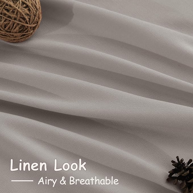 Stone Grey Linen Curtains 112 Inches Long - Image 4
