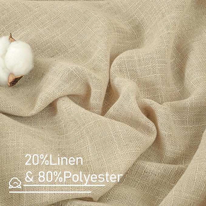 LAMIT Light Filtering Linen Curtains 72 Inches Long - Image 2