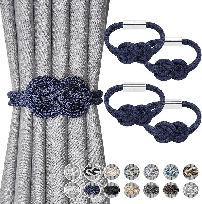 NICEEC 4 Pack Mini Magnetic Curtain Tiebacks Nordic Simple Style Drape Tie by NICEEC