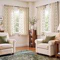 jinchan Belrose Linen Curtains for Bedroom Floral Curtains 63 Inch Length Sage by JINCHAN