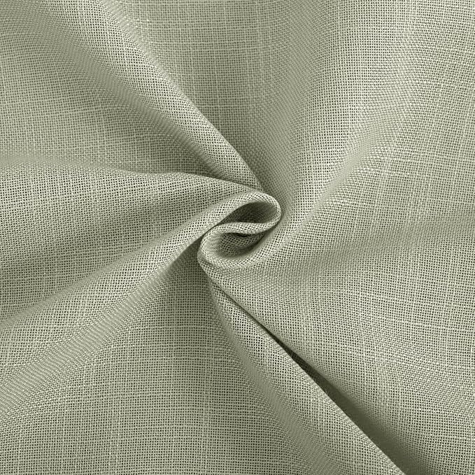 Linen Blend Sage Green Curtains 63 inch Length 2 Panels - Image 5