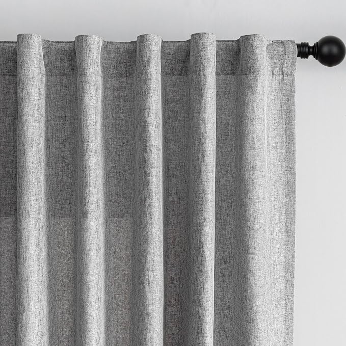 MYSKY HOME 95 Inch Sliding Door Curtains Farmhouse Light Filtering Privacy by MYSKYHOME