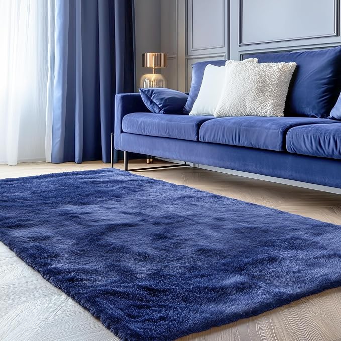 OLANLY 4x5 Machine Washable Accent Rug, Soft Fluffy Shaggy Area Rug - Image 8
